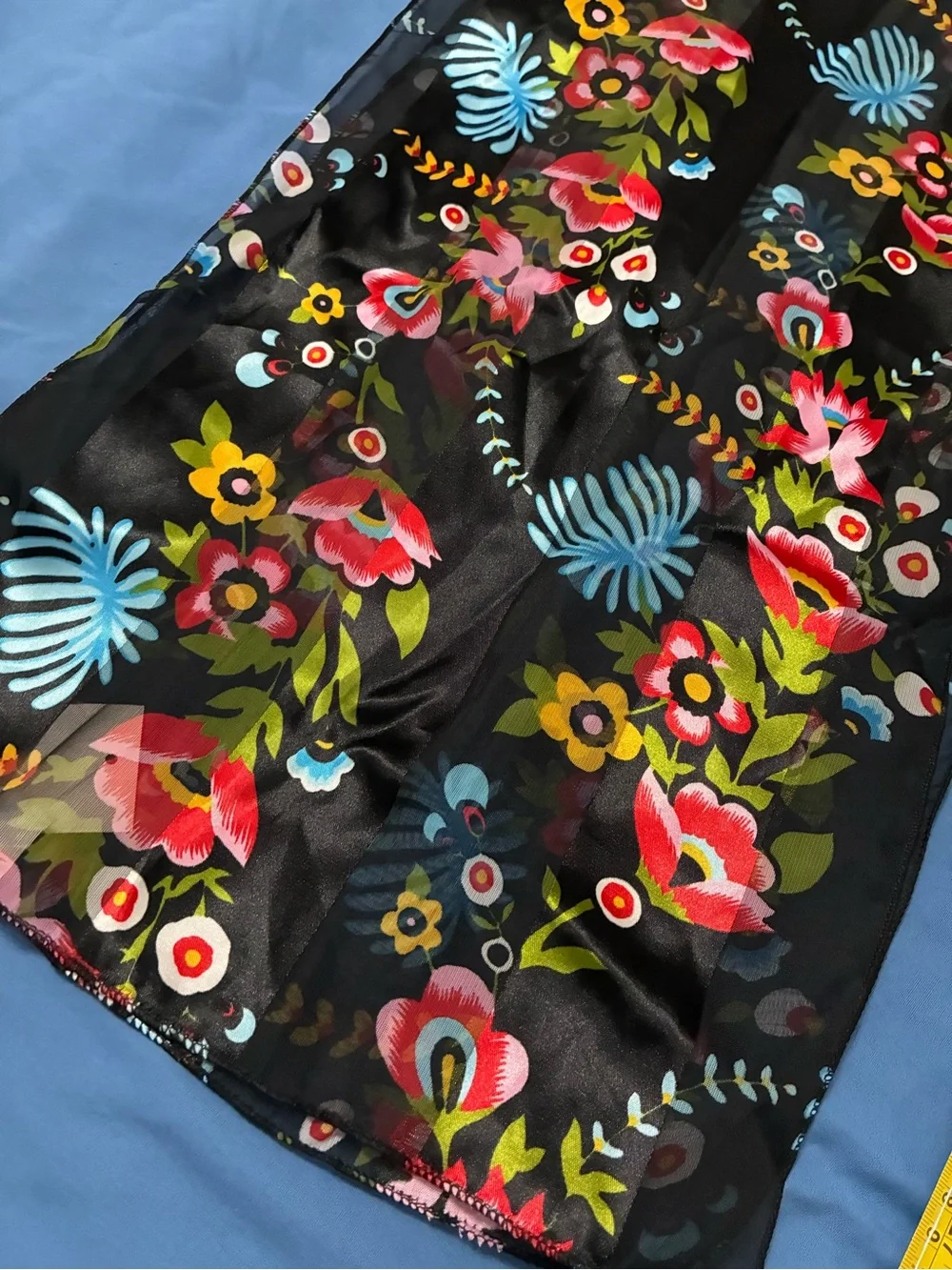 Black multi color scarf